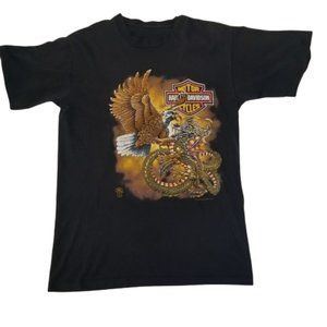1988 Vintage Harley Davidson Eagle vs Dragon Holoubek Single Stitch TShirt Large